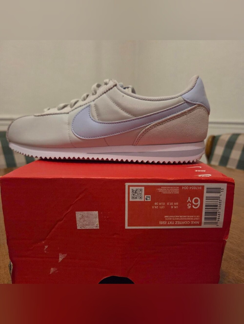 Nike Women's Cortez Sneakers - Cream / Pastel Blue